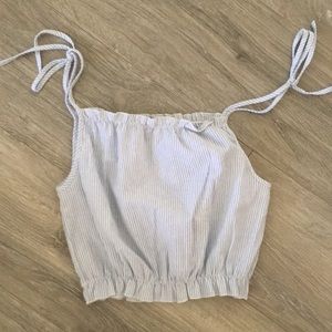 PacSun blue and white crop top.